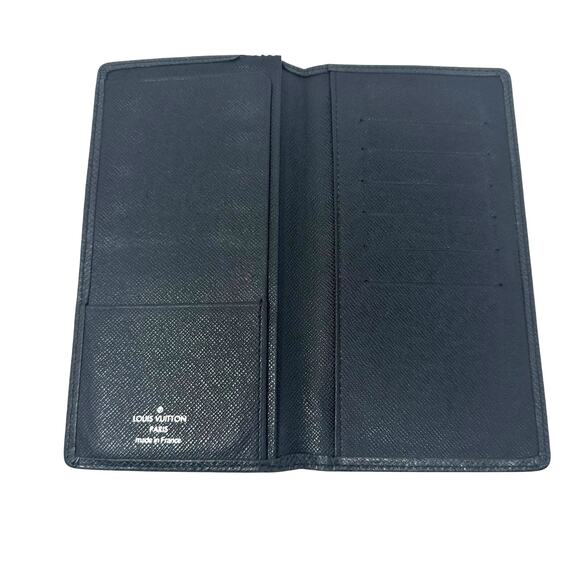 Louis Vuitton LV Taiga Leather Portefeuille Brazza Ardoise Men's Wallet Black - Picture 7 of 11